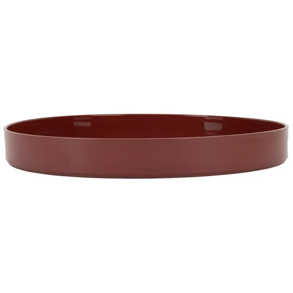 Plateau rond rouge et jaune d33cm - Bistrot Des Amis