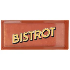 Plateau rouge et jaune 26x11cm - Bistrot Des Amis