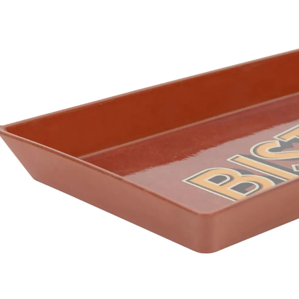 Plateau rouge et jaune 26x11cm - Bistrot Des Amis