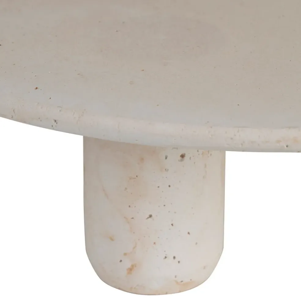 Plateau sur pied en ciment écru moucheté d30cm - Organic