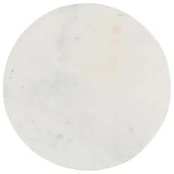 Plateau sur pied marbre blanc et bois de manguier - eskela