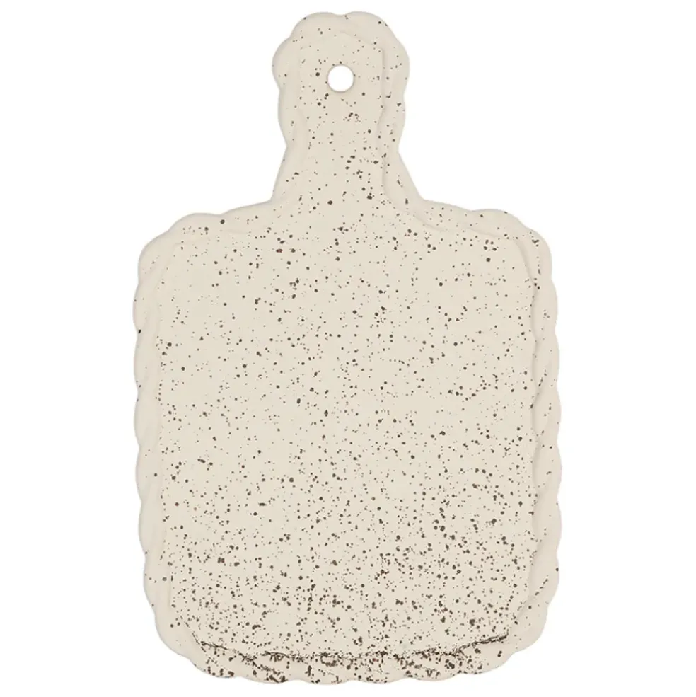 Plateau tapas en grès beige 28x18cm - Aurore
