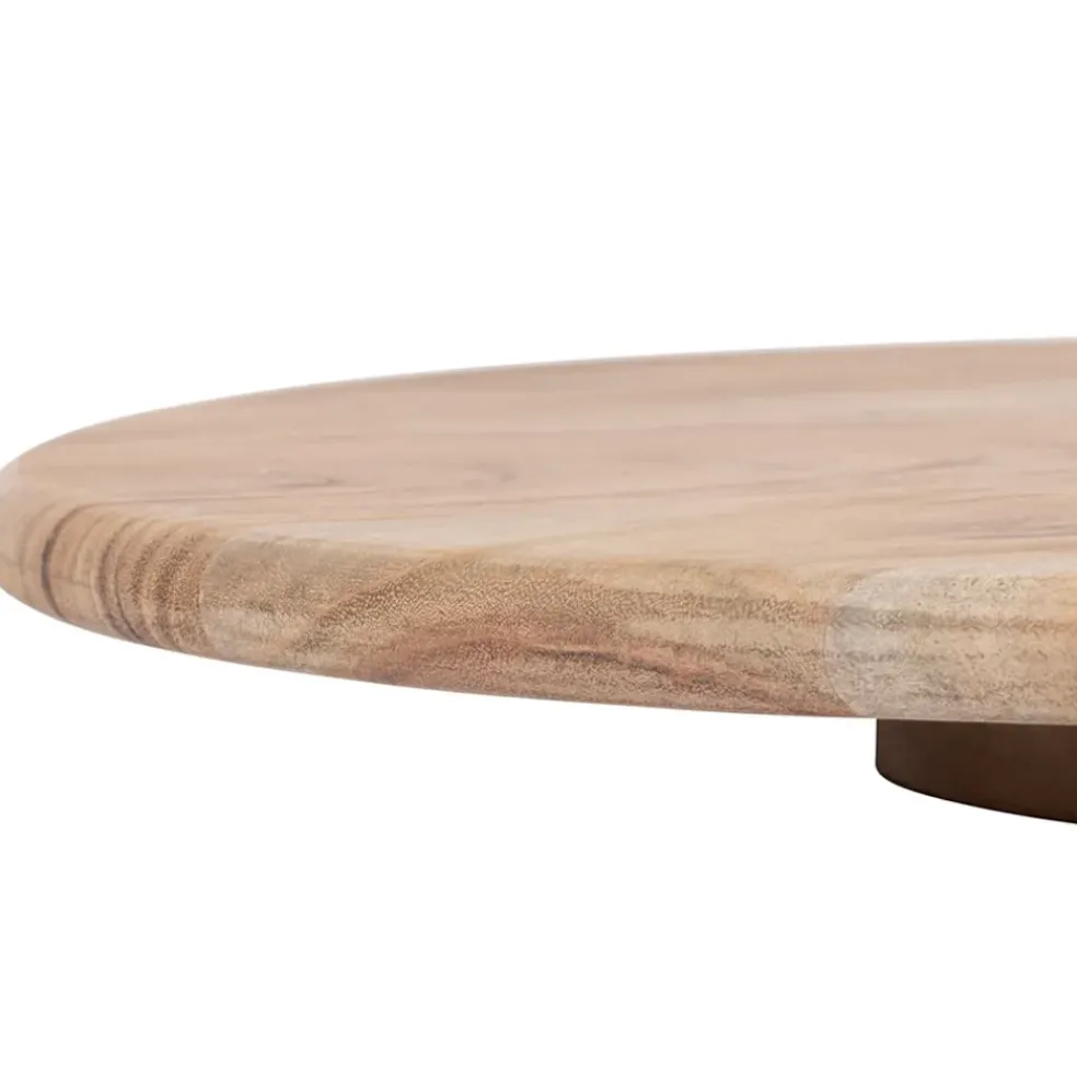 Plateau tournant en acacia naturel d39.7xh4.5cm - Dalbert