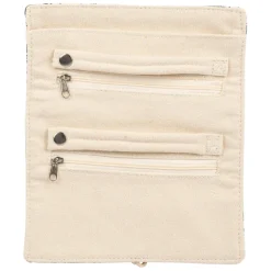 Pochette à bijoux de voyage écru et vert foncé - Palmea