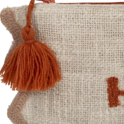 Pochette brodée hola Bella en coton terracotta - Lumi