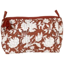 Pochette en coton matelassé et doublure imperméable terracotta - Flaura