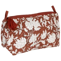 Pochette en coton matelassé et doublure imperméable terracotta - Flaura