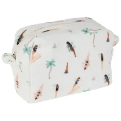 Pochette en coton émeraude et corail - Palma