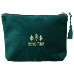Pochette en coton vert foncé - Mon-Sapin