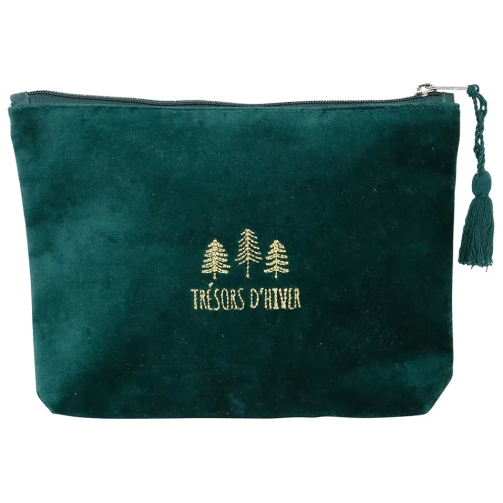 Pochette en coton vert foncé - Mon-Sapin