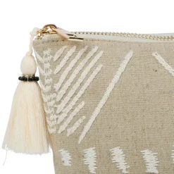Pochette en lin naturel et blanc - Golden nat