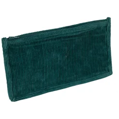 Pochette en velours côtelé émeraude - Flaura
