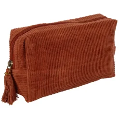 Pochette en velours côtelé et coton terracotta - Manarola