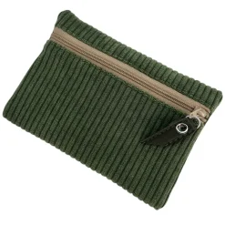 Pochette en velours kaki
