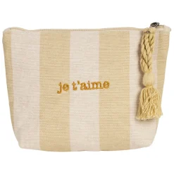 Pochette Je t'aime en coton beige - Famille
