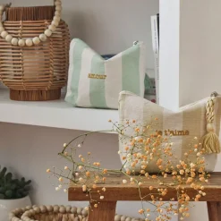 Pochette Je t'aime en coton beige - Famille