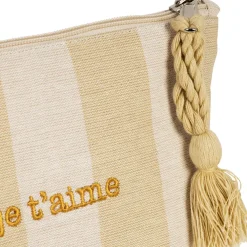 Pochette Je t'aime en coton beige - Famille