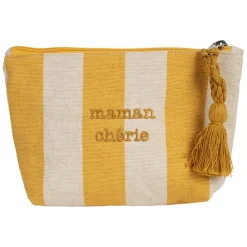 Pochette Maman en coton écru et jaune - Famille