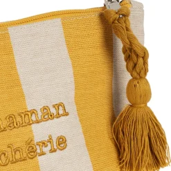 Pochette Maman en coton écru et jaune - Famille
