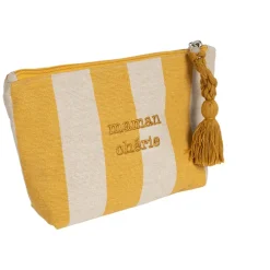Pochette Maman en coton écru et jaune - Famille