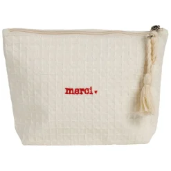 Pochette Merci en coton écru - Famille
