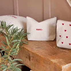 Pochette Merci en coton écru - Famille