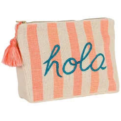 Pochette "hola" en coton corail - Palma