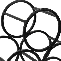 Porte 6 bouteilles en fer noir 31xh28cm - Campagne