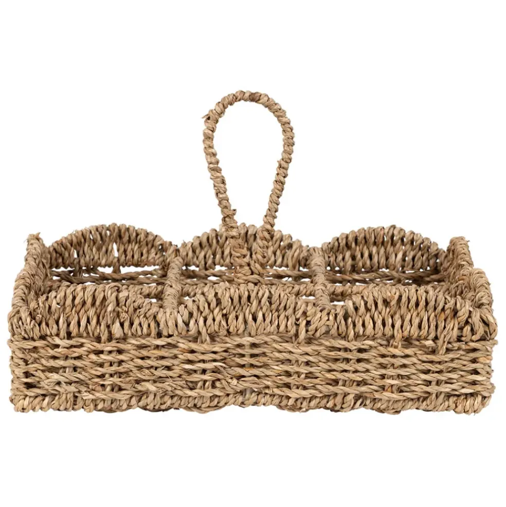 Porte 6 gobelets en jonc de mer naturel - Chaumière