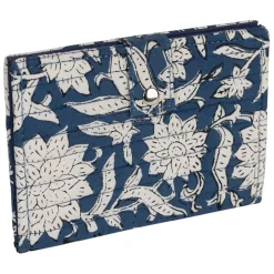 Porte carte en coton bleu - Flaura