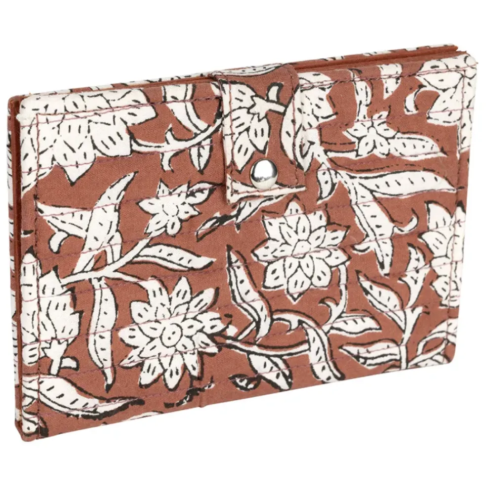 Porte carte en coton rouge - Flaura