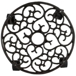 Porte plante 4 roues en fonte brun d31.5cm - Rhodonea