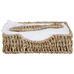 Porte serviettes en jonc de mer naturel et fer poisson - borneo