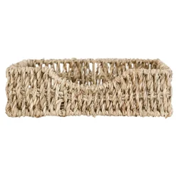 Porte serviettes en jonc de mer naturel et fer poisson - borneo