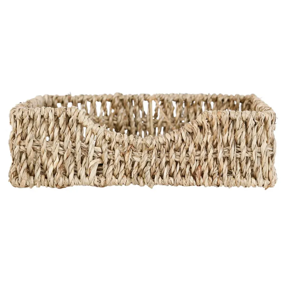 Porte serviettes en jonc de mer naturel et fer poisson - borneo