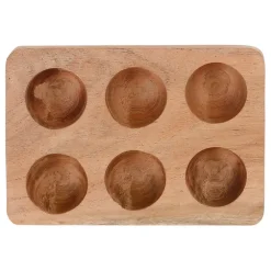 Porte œufs 6 socles en acacia naturel 16x10cm - Dalbert
