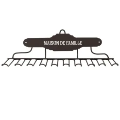 Porte verres mural en fer brun - Maison De Famille
