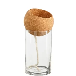Pot auto arrosant en verre transparent d10xh21cm