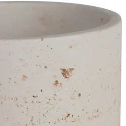 Pot avec couvercle en ciment écru moucheté h16.5cm - Organic