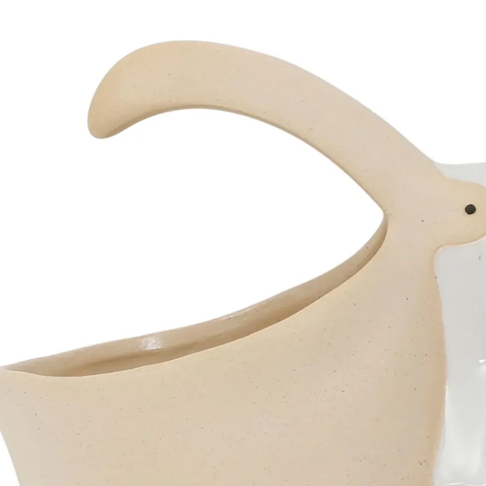 Pot pélican en grès blanc - Pélican