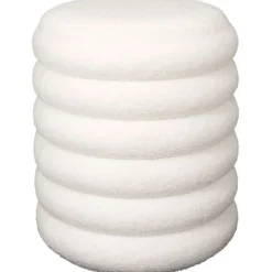 Pouf coffre tissu bouclette blanc - Freya