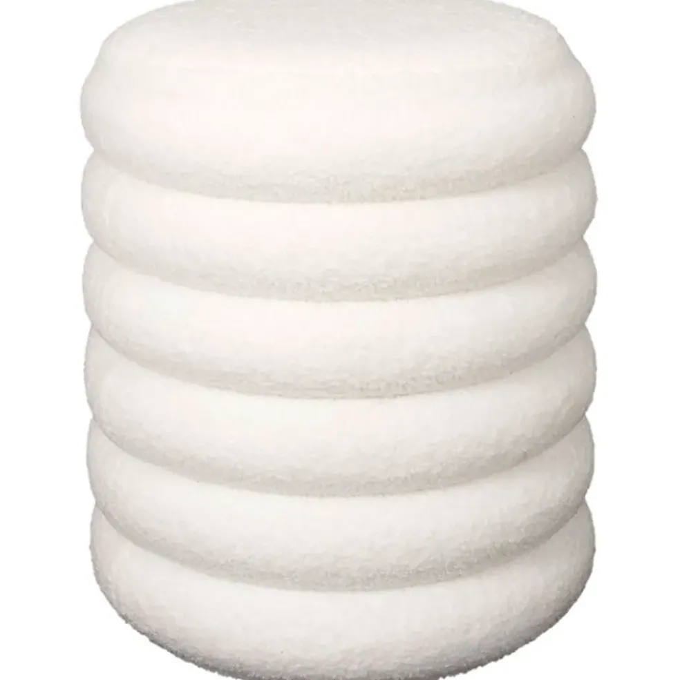 Pouf coffre tissu bouclette blanc - Freya
