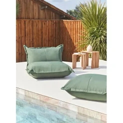 Pouf d'extérieur en tissu vert 95x95cm - Sola