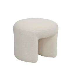 Pouf en tissu bouclette crème - Loa