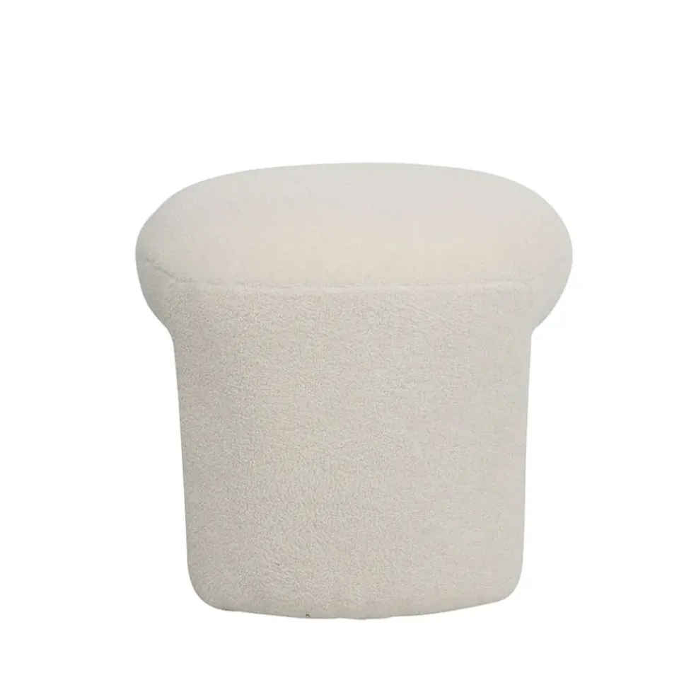 Pouf en tissu bouclette crème - Loa