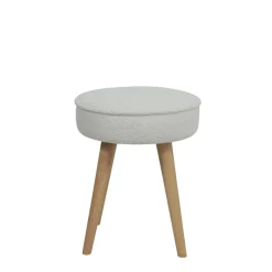 Pouf en tissu bouclette ecru - Popy