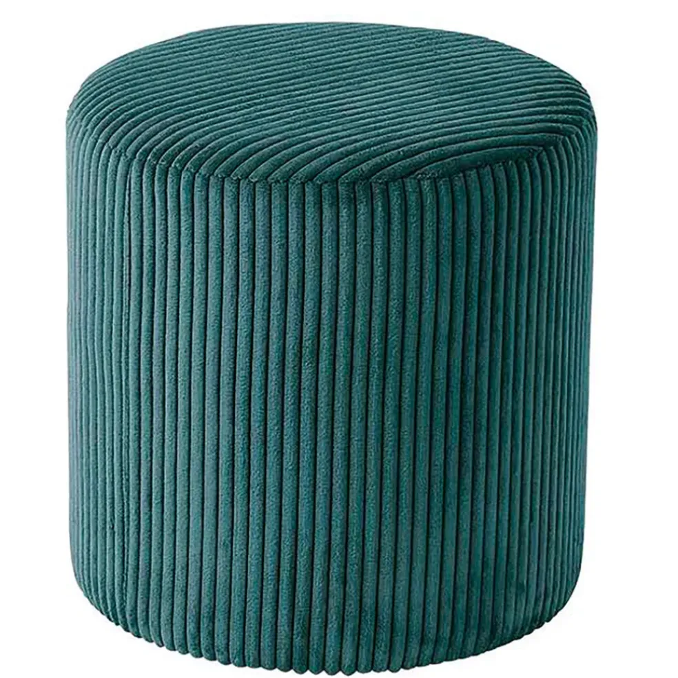 Pouf en tissu côtelé petrole - Snaw