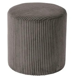 Pouf en tissu velours côtelé gris - Snaw