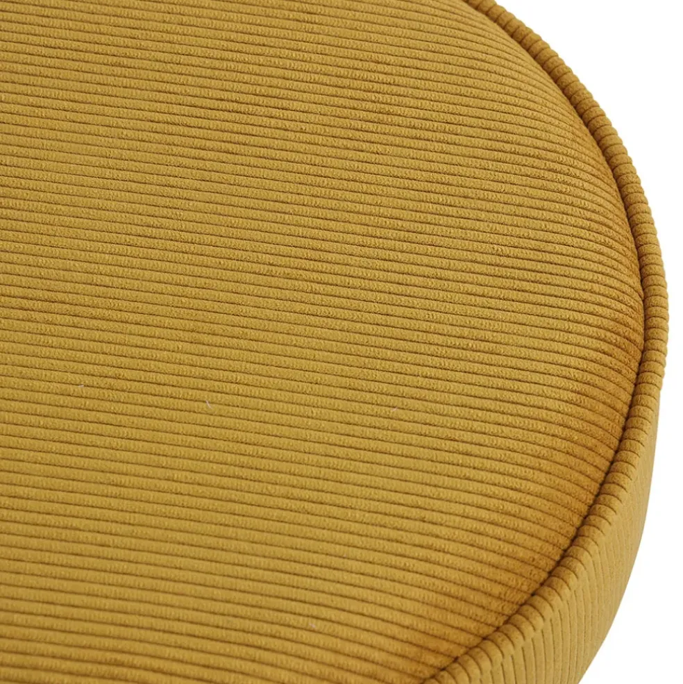 Pouf en velours côtelé abricot - Popy