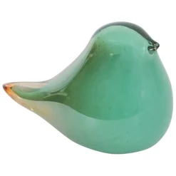 Presse papier moineau en verre menthe - Serin